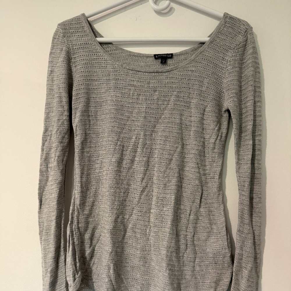 Express Grey Long Sleeve Sweater